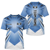 Maxcorners Custom Blue Pickleball Jerseys, Outdoor Pickleball Polo Shirts For Men, Pickleball Uniform