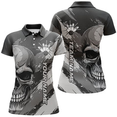 Maxcorners Personalized Skull Bowling Shirt For Men Custom Team'S Name Flame Bowler Jerseys