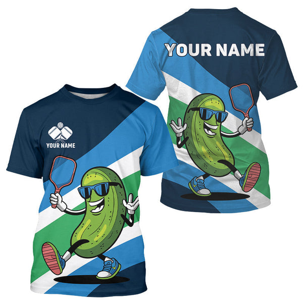 Maxxcorners Custom Funny Pickleball Polo Shirts For Men, Cool Pickles Playing Pickleball Humorous Shirt MT0307