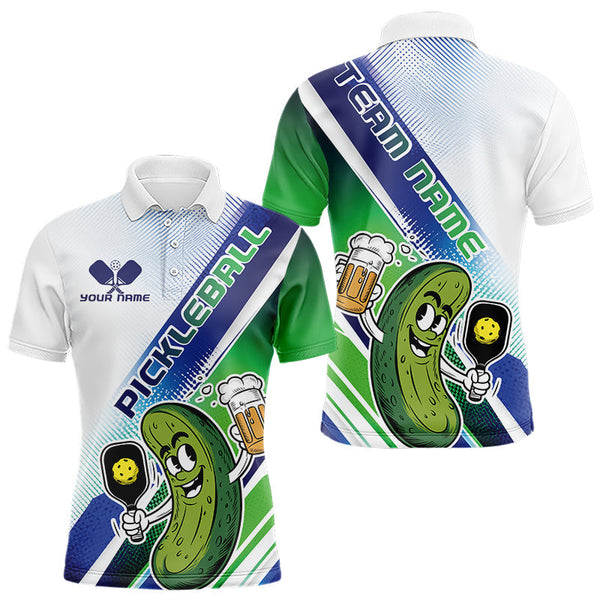 Maxcorners Custom Funny Pickles Play Pickleball Polo Shirts For Men, Humorous Pickleball Team Shirt LM1307