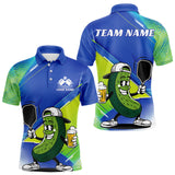 Maxcorners Custom Funny Pickleball Polo Shirts For Men, Cool Pickles Playing Pickleball Humorous Shirt LM1307