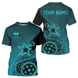 Maxxcorners Custom Blue Pickleball Star Polo Shirts For Men, Outdoor Pickleball Team Uniform MT0307