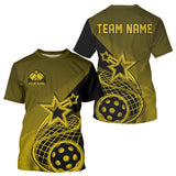 Maxxcorners Custom Yellow Pickleball Star Polo Shirts For Men, Outdoor Pickleball Team Uniform MT0307