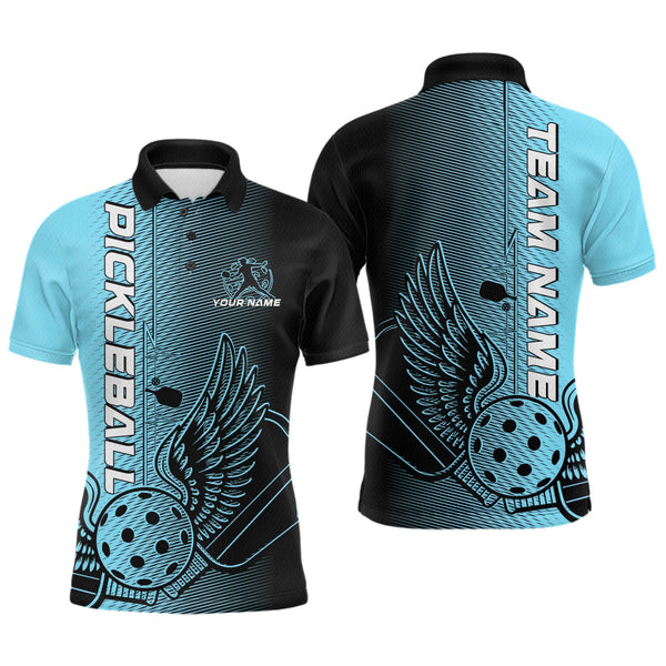 Maxcorners Custom Blue Pickleball Wings Jerseys Outdoor Pickleball Polo Team Shirts For Men LM2206
