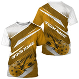 Maxxcorners Custom Yellow Flame Pickleball Polo Shirts For Men, Fire Pickleball Jerseys Team Uniform MT0307