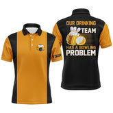 Maxcorners Funny Bowling Shirts Custom Name Our Drinking Team Has A Bowling Problem Bowling Beer Shirt For Men And Women
