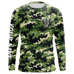 Maxcorners Bass fishing green camouflage Custom bass fishing Shirts jerseys - personalized camo fishing apparel LM2408
