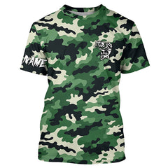 Maxcorners Green camouflage Bass fishing Custom bass fishing Shirts jerseys - personalized camo fishing apparel MT2108