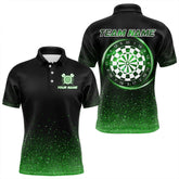 Maxcorners Black & Green glitter Lucky Darts Shirt For Men Custom St Patrick Day Darts Jersey for Team