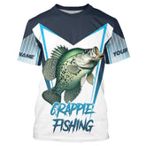 Maxcorners Personalized Crappie fishing 3D All Over Printed Long Sleeve Shirts, Crappie Tournament Fishing Jersey MT2108