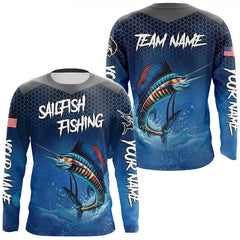 Maxcorners Blue camo Sailfish fishing Custom performance long sleeve team Sailfish fishing tournament shirts MT2108