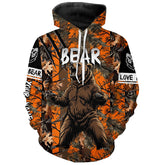 Maxcorners Bear hunter big game hunting Customize Name 3D All Over Printed Shirts, Bear hunting apparel LM2608