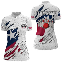 Maxcorners Personalized Texas Flag Grunge Pattern Bowling Shirts For Men Custom Texas Bowling Team Jerseys