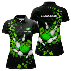 Maxcorners Green Shamrock Lucky Bowling Shirts For Men Custom St Patrick Day Bowling Team Uniform Bowlers Outfits
