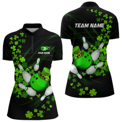 Maxcorners Green Shamrock Lucky Bowling Shirts For Men Custom St Patrick Day Bowling Team Uniform Bowlers Outfits