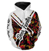 Maxcorners Beautiful Deer Hunting Camo Customize Name 3D All Over Printed Shirts, Gifts for Deer Hunters LM2608
