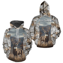 Maxcorners Custom 3D Deer Hunting Shirt With Whitetail Deer Winter Camo For Deer Hunting Season LM1610
