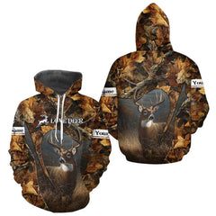 Maxcorners Season Deer Hunting Shirt Brown Camo Fall Pattern 3D Custom Name Clothes For Hunters LM1809