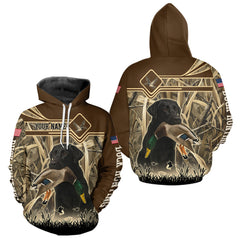 Maxcorners Mallard Duck Hunting Camouflage Shirt With Black Labrador Retriever, Duck Hunting Season
LM1109