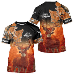 Maxcorners Best Custom Deer Hunting Shirt 3D All Over Print Autumn Forest Big Buck Personalized Gifts LM2608