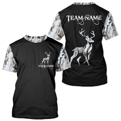 Maxcorners Best Deer Hunting Snow camo custom Name 3D all over printed Shirt, Deer hunting gifts LM2608