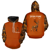 Maxcorners Best Deer Hunting Orange Camouflage Custom Name 3D All-Over Printed Shirt, Deer Hunting Gifts LM2608