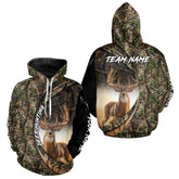 Maxcorners Beautiful Deer Hunting Shirt Forest Camo 3D Print Custom Name Team Name For Deer Hunters LM2608