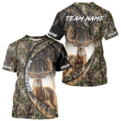 Maxcorners Beautiful Deer Hunting Shirt Forest Camo 3D Print Custom Name Team Name For Deer Hunters LM2608