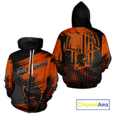 Maxcorners Best Deer Hunting Shirt 3D All Over Print Orange And Black Personalized Name For Hunters LM2608