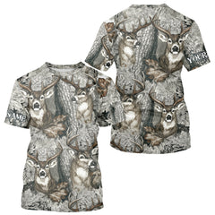 Maxcorners Beautiful Deer Hunting Shirt Pattern Deer Camo Custom Name 3D All Over Printed Hunting Gift LM0409