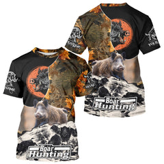 Maxcorners Camo Forest Hunting Animals Wild Boar 3D All Over Printed Shirt Custom Name & Hunting Gift LM1109