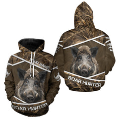 Maxcorners Personalized Wild Boar Hunting Camo Full Printing Shirts, Boar Hunting Gifts, Hunting Season LM1109