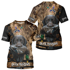 Maxcorners Duck Hunting with Black Lab Custom Name 3D All Over Print Shirt, Lab Dog Hunting Gifts LM1109