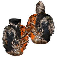 Maxcorners Deer Hunting Grim Reaper Camo Orange 3D All Over Printed Shirt, Personalized Hunting Shirt LM3010