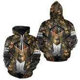 Maxcorners Deer Hunting Camouflage TX Flag Custom Name All Over Print Shirts, Personalized Hunting Clothes LM1109