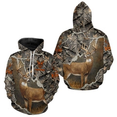 Maxcorners Custom Whitetail Deer Hunting Custom Name Camo Shirt, Deer Hunting Apparel, Camouflage Deer Shirts LM1109
