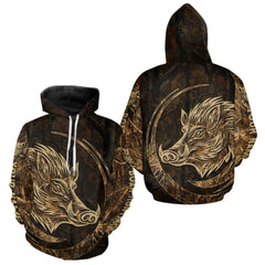 Maxcorners Best Brown Camo Boar Hunting Clothes Custom Name Boar Design Hunting Gifts for Hunter LM0910