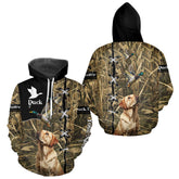 Maxcorners Duck Hunting Labrador Retriever 3D All Over Printed Camouflage Shirts, Duck Hunting Clothes LM1109