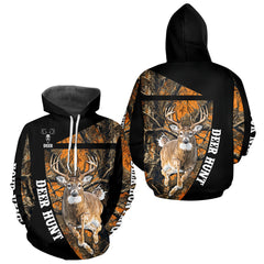 Maxcorners Custom Orange Camo Personalized Hunting Shirts for Men, Deer Hunting Clothes, Hunting Gifts LM0910