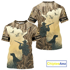 Maxcorners Mallard Duck Hunting Waterfowl Camouflage Shirts, Personalized Duck Hunting Gifts LM1109