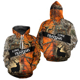 Maxcorners Personalized Deer Hunting Shirt 3D All Over Print Orange Camo Hunting Clothes LM1109