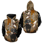 Maxcorners Duck Hunting with Black Lab Custom Name 3D All Over Print Camo Shirt, Hunting Gifts for Hunters LM1109