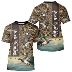 Maxcorners Best Duck Hunting Camouflage Custom Name 3D Shirts, Personalized Duck Hunting Gifts LM1109