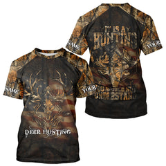Maxcorners Best Deer Hunting Orange Camo with US Flag and Grim Reaper Deer Buck Shirts Hunting Gifts LM2608