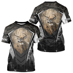 Maxcorners Beautiful Whitetail Deer Hunting Dark Camo 3D All Over Printed Shirts, Hunting Gifts for Men LM0409