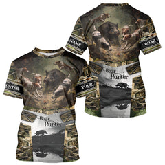 Maxcorners Custom Wild Hog Hunting Camo 3D Printed Shirts, Hunting Gifts for Boar Hunter LM1109