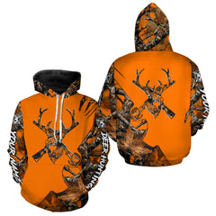 Maxcorners Whitetail Deer Hunting Orange Camo 3D Printed Shirts, Personalized Hunting Shirt LM1610