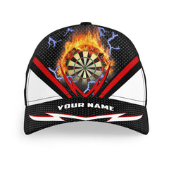 Maxcorners Darts Thunder Lightning Red Personalized Name 3D Cap