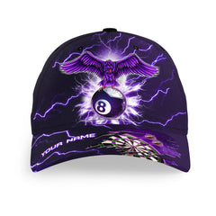Maxcorners Darts Thunder Purple Eagle Personalized Name 3D Cap