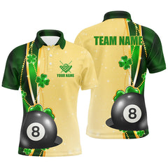 Maxcorners Billiards Funny St Patricks Day Shirts Men And Women Billiard Polo & 1/4 Zip Shirts Billiard Team Jerseys